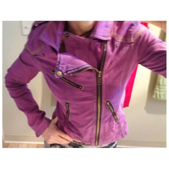 Denim biker jacket XS pink - Picture 2 of 8